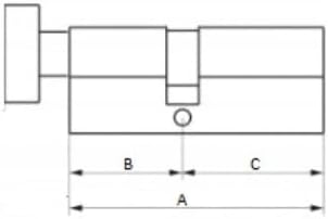 Knaufzylinder 30/40 mm | Schliesszylinder mit Drehknauf und 3 Schlüsseln | Profilzylinder für Haustü