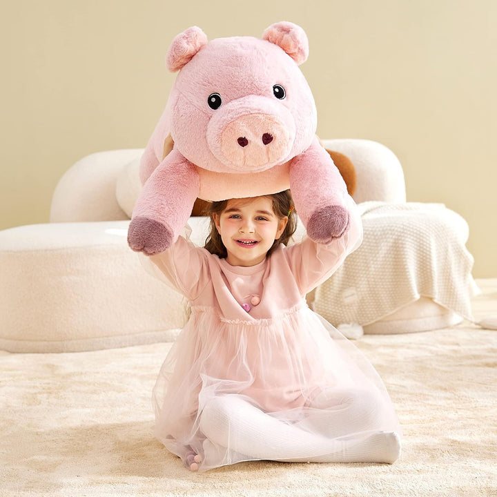 IKASA Gross Schwein Stofftier Riesen Kuscheltier,78cm Gross Plüschtier Süsse Riesige Flauschige Weic