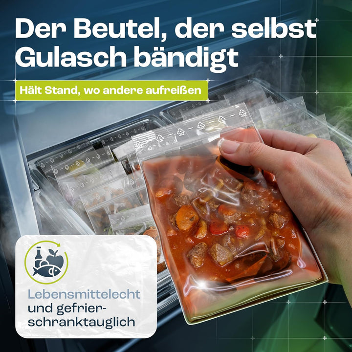 HeiGroup - HeiZip 1000 x Druckverschlussbeutel 110 x 220 mm - ca. 0,6l, 90 my (extra stark), lebensm