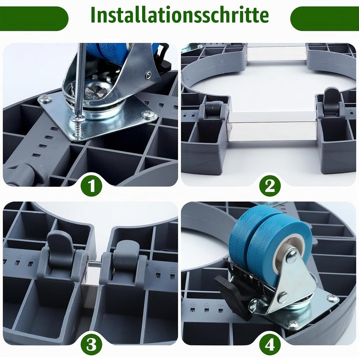 K KASONIC Pflanzenuntersetzer mit 4 Rollen, 150KG Tragkraft, 37-43cm Verstellbarer Rollstand für Inn