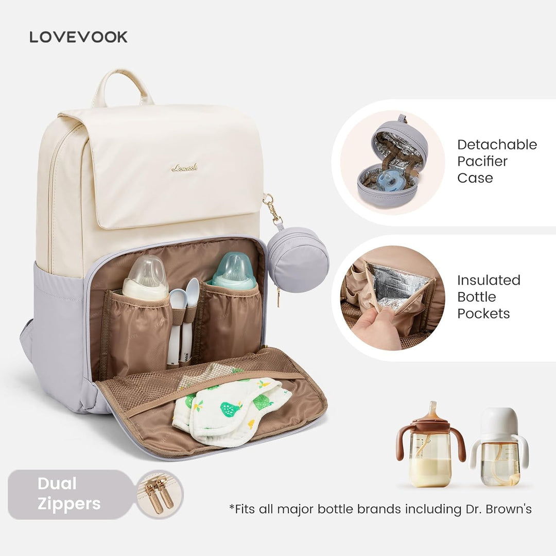 LOVEVOOK Wickelrucksack Gross Wickeltasche Rucksack Diaper Bag für Mama Papa | Lässig Babytasche mit