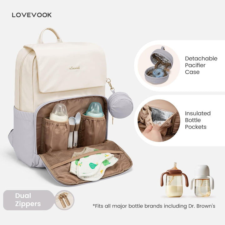 LOVEVOOK Wickelrucksack Gross Wickeltasche Rucksack Diaper Bag für Mama Papa | Lässig Babytasche mit
