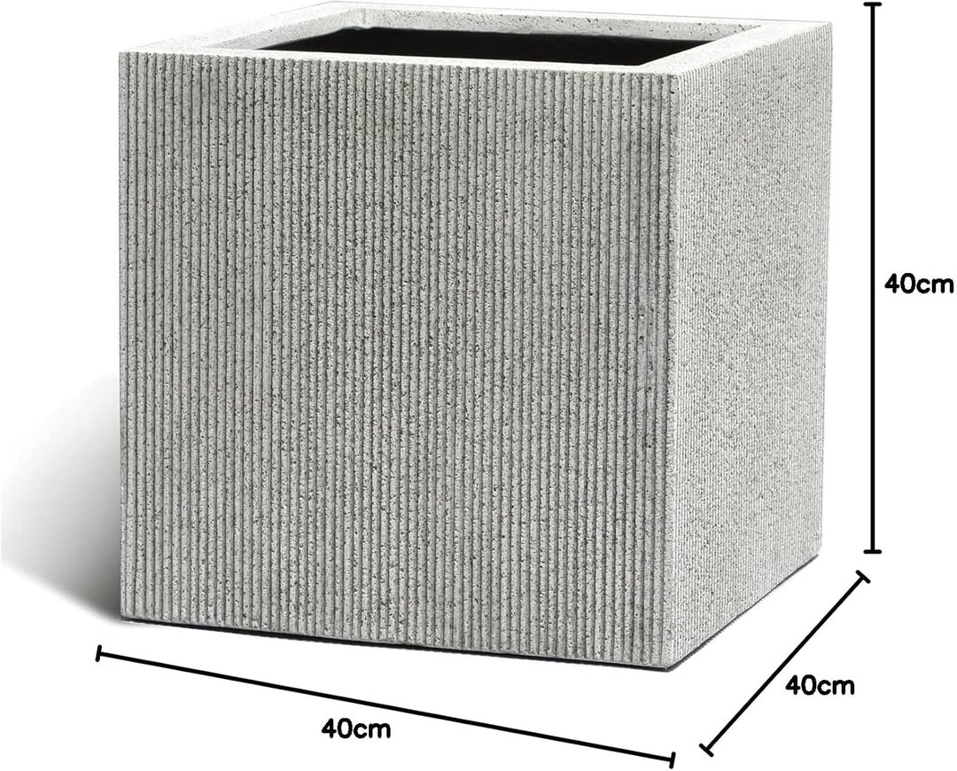 ESCHBACH® Pflanzkübel Cube 40 Grau Quadratisch * 40 x 40 x 40 cm * 10 Jahre Garantie 40x40x40, 40x40