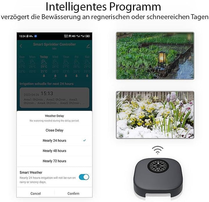 Royal Gardineer für Bluetooth: WLAN-Smart-Sprinkler-Controller, 16 Zonen, Echtzeit-Wetter, App (WiFi