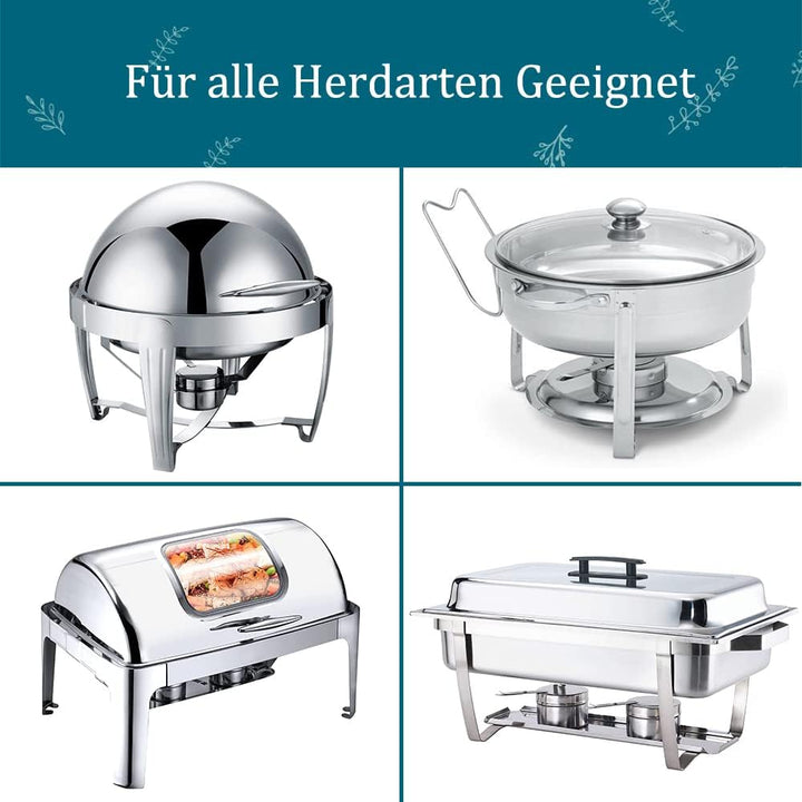 Brennpastenbehälter Edelstahl 2 Stück, Brennpaste Behälter für Fondue Speisewärmer oder Chafing Dish