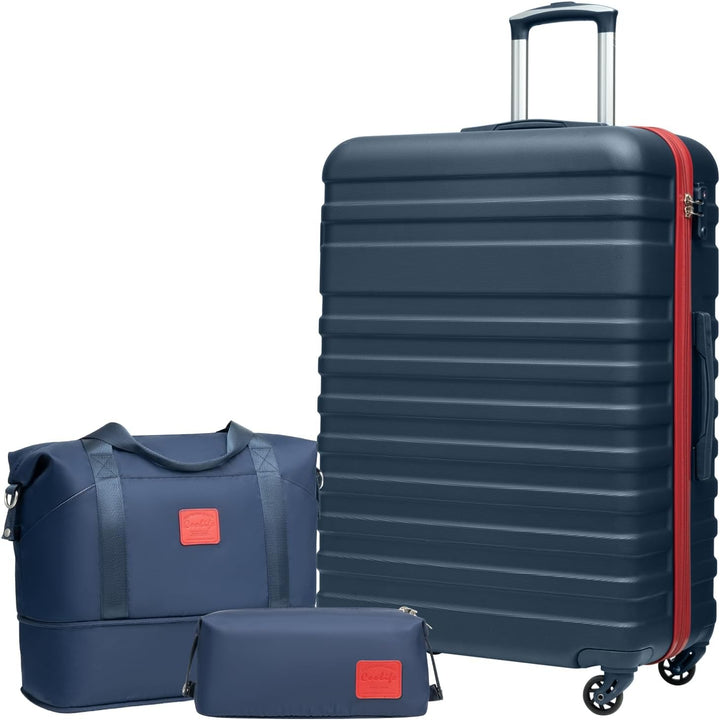 COOLIFE Koffer Trolley Koffer Reisekoffer von ABS Hartschalen Trolley 4 Rollen TSA-Schloss Der Koffe