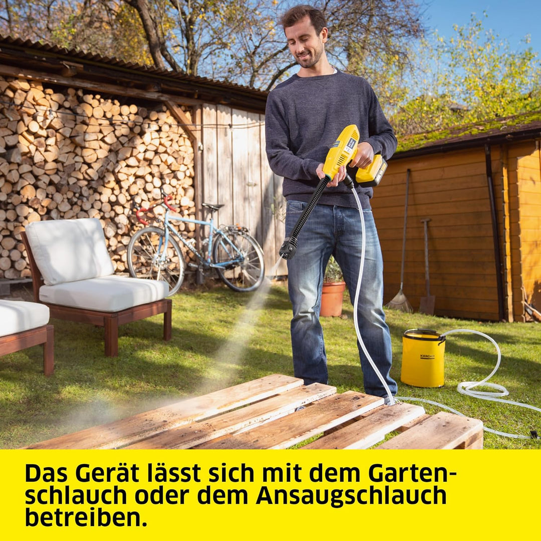 Kärcher 18 V Akku-Druckreiniger KHB 4-18 Plus Battery Set, Druck: 21 bar, Flachstrahldüse, Ansaugsch