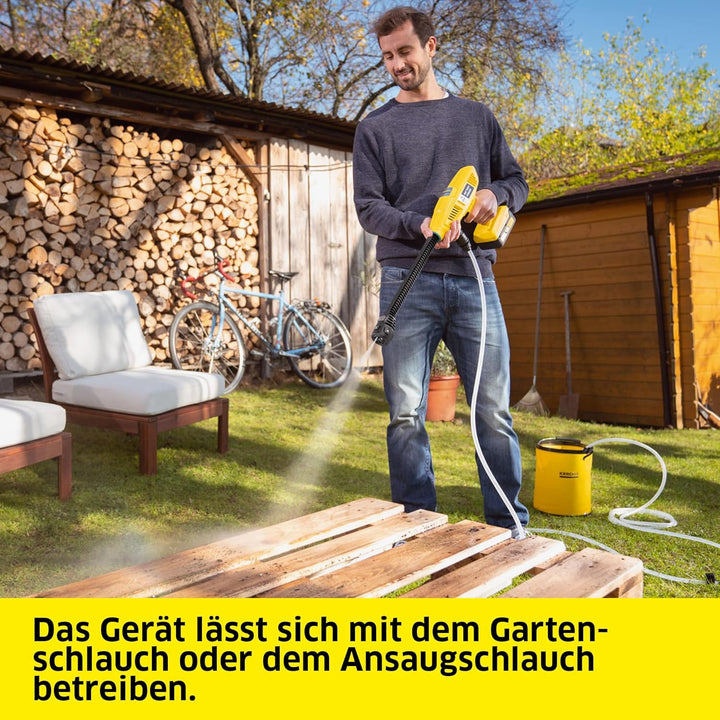 Kärcher 18 V Akku-Druckreiniger KHB 4-18 Plus Battery Set, Druck: 21 bar, Flachstrahldüse, Ansaugsch