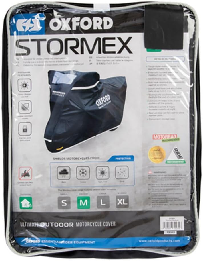 Oxford - Stormex Cover Outdoor Motorcycle Bike Protective Cover Sizes Small to XL and E-Bike 277X103
