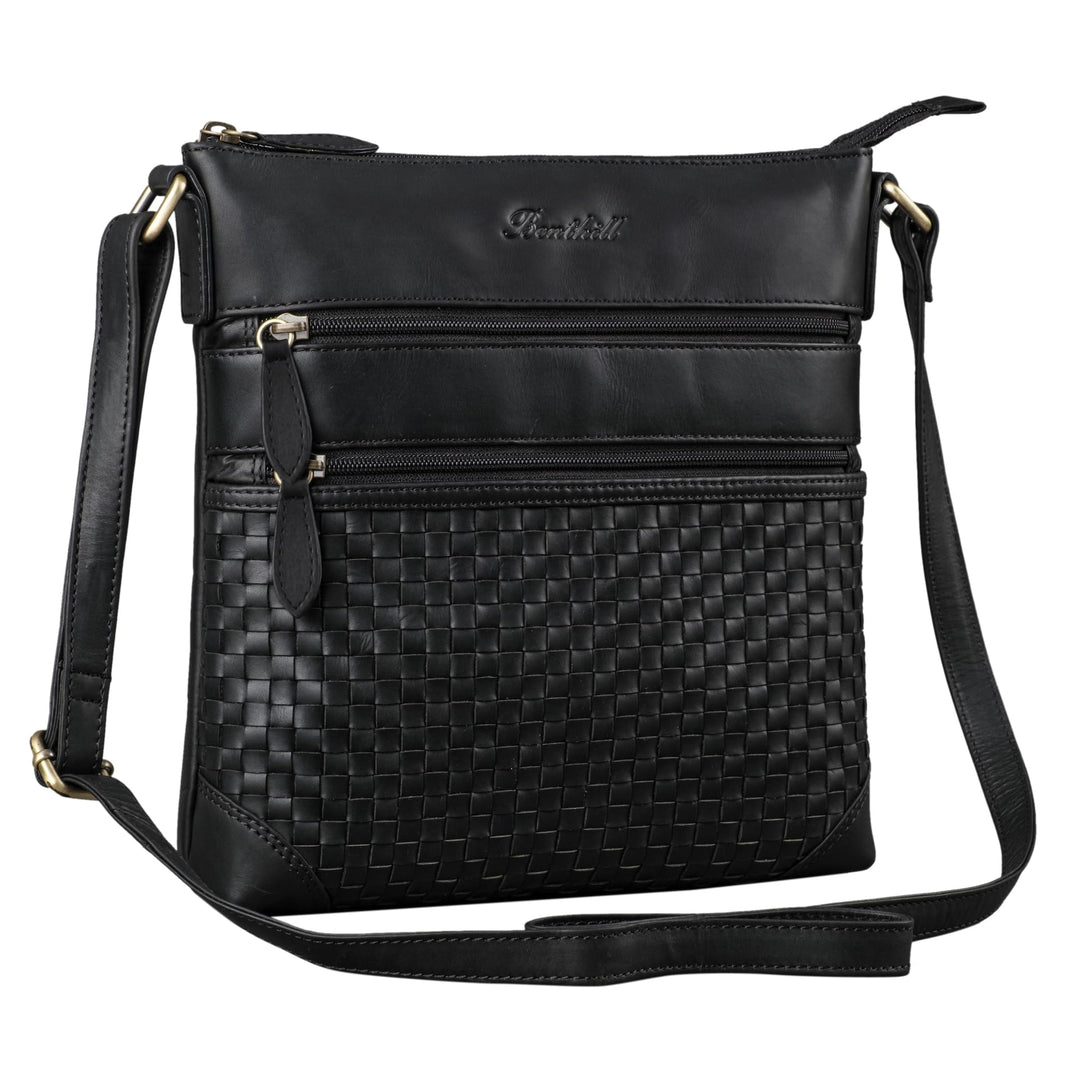 Benthill Echt Leder Umhängetasche | Damen Schultertasche aus Rindsleder | Schmale Vintage Damen Hand