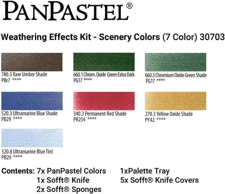 PanPastel 30703 Wetter-Effekte-Landschaft, 7 Farben-Set für Hobby und Modellierung, ultraweiches Pas