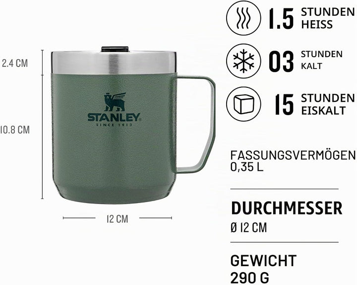 STANLEY 1913 Camp Mug becher 354 ml mit Perfect Brew Pour Over Set - Hält 1.5 Stunden Heiss - 3 Stun