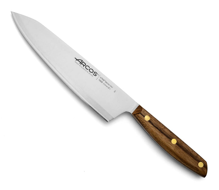 Arcos Serie Nordika - Kochmesser - Edelstahl NITRUM - Klinge 210 mm - Ovengkol Holzgriff 100% natürl
