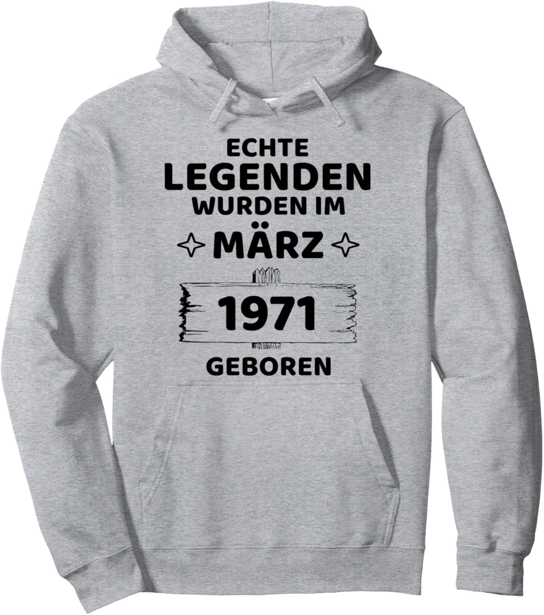 Geburtstag Jahrgang 1971 März Design Pullover Hoodie