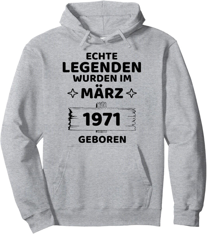 Geburtstag Jahrgang 1971 März Design Pullover Hoodie