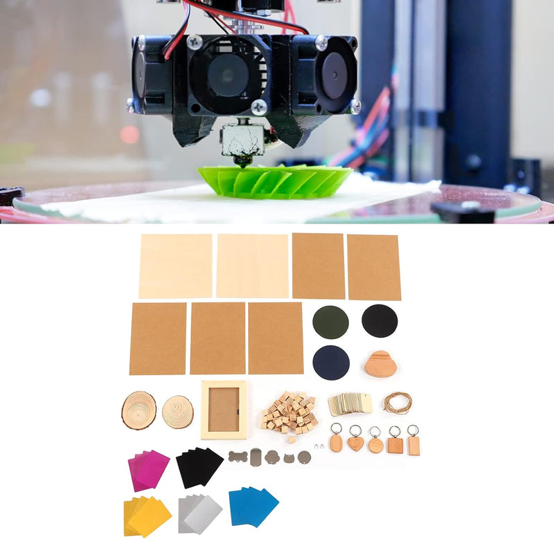 Material Kit, Material Kit 11 Arten Material Edelstahl Kiefernholz DIY Herstellung CNC Lasergravur M