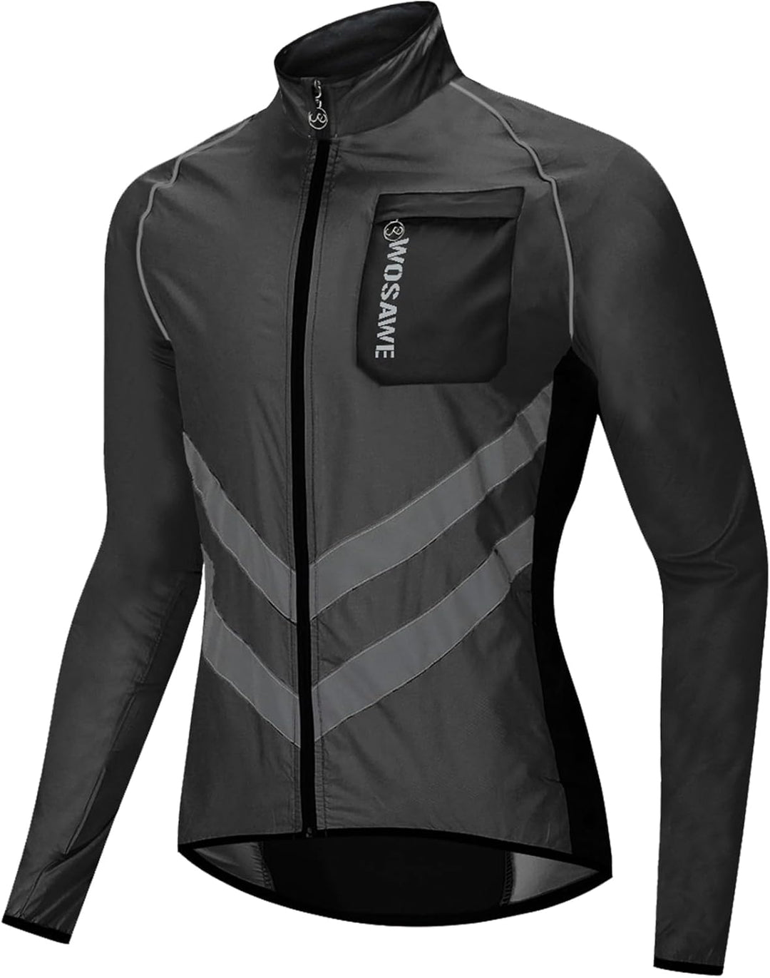 WOSAWE Fahrradjacke für Herren Leichte Winddicht Laufjacke Windbreaker Reflektierend Radjacke Mantel