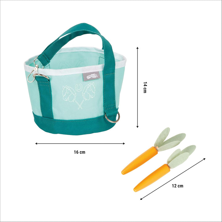 small Foot Pferdefutter Set mit Tasche, Spielset mit Futterzubehör für Hobby Horses und Spielpferde,