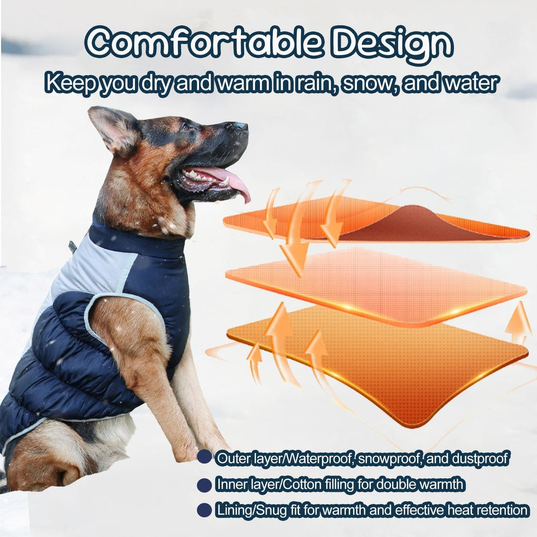 Hundemantel Grosse Hunde, XL - 5XL Wintermantel Hund Schnee Geeignet, Reflektierende, Wintermantel H