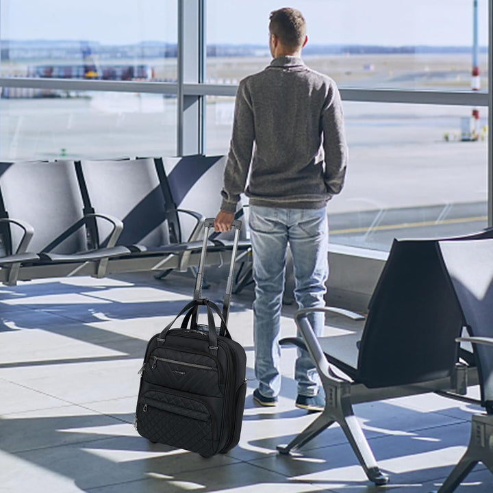 KROSER Handgepäck Koffer Trolley 40cm, Carry On Untersitzer Multifunktional 16-Zoll Leichter Über-Na