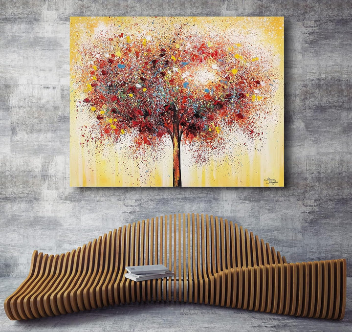 Monica Mirafiori I 100% HANDGEMALT I Gemälde Tree of the Year 90x60cm | Gemälde Handgemalt | Acrylge