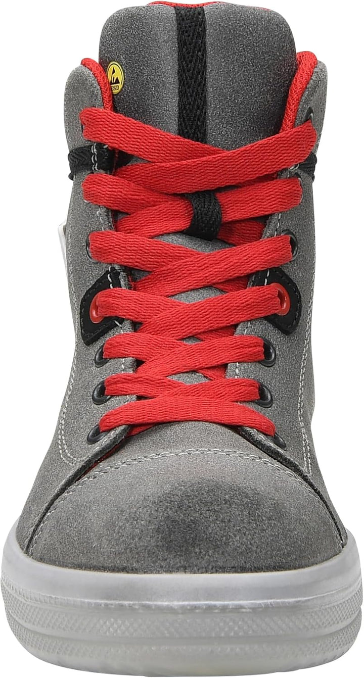 ELTEN Sicherheitsschuhe Vintage Lady Mid ESD S3, Damen, Leder, Stahlkappe, leicht, sportlich 35, Gra