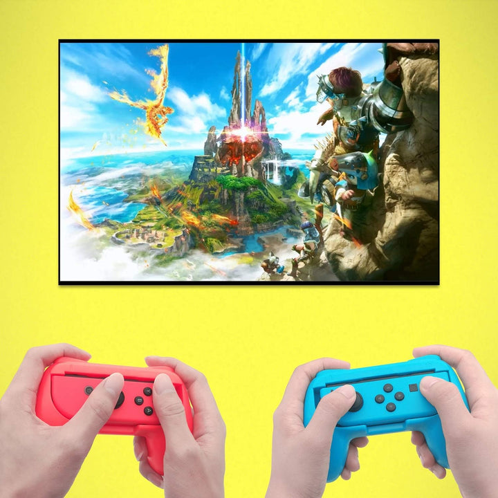 Griffe Halterung für Joy Con Switch & Switch OLED-Modell mit Daumen Griffkappen, (4 Pack) Gummioberf