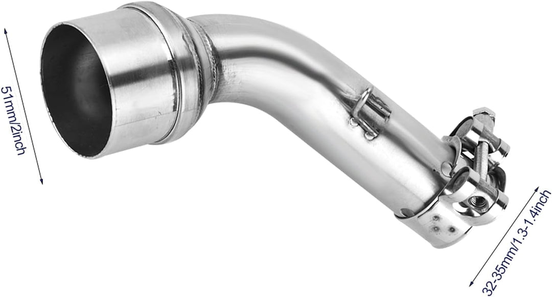 Rohrverbinder Abgasanlage Qiilu Motorrad auspuff Rohrverbinder 51mm Auspuffrohr Edelstahl Endrohr fü
