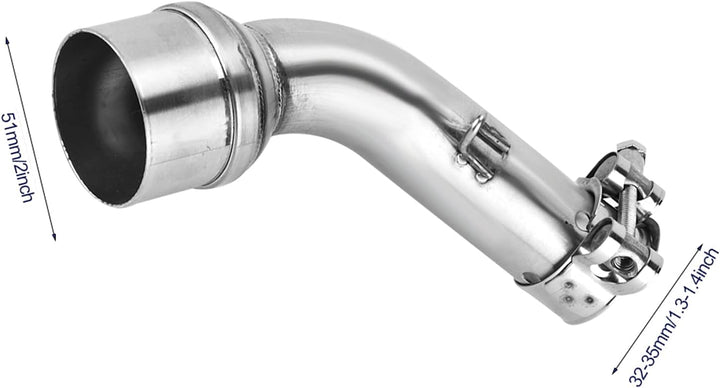 Rohrverbinder Abgasanlage Qiilu Motorrad auspuff Rohrverbinder 51mm Auspuffrohr Edelstahl Endrohr fü