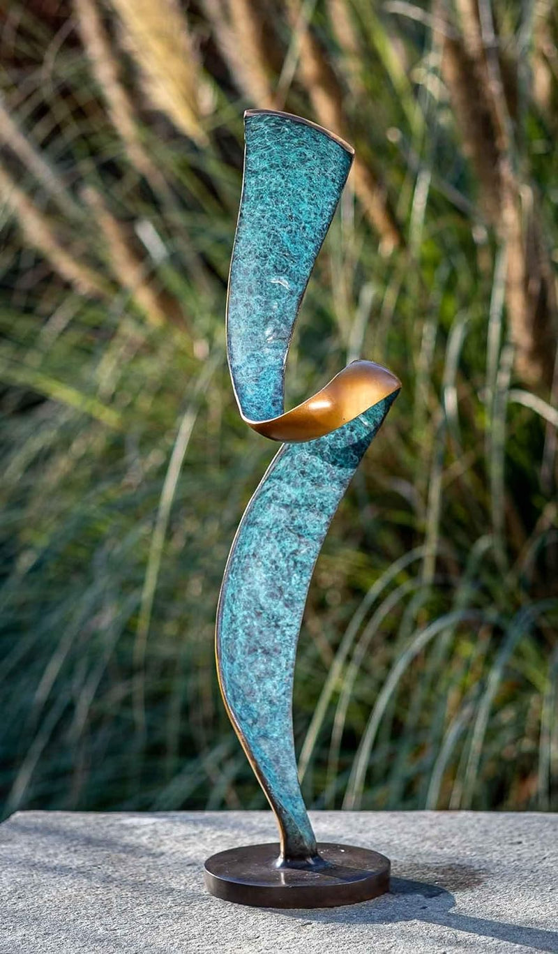 IDYL Bronze-Skulptur Moderne Skulptur Helix | 47x13x13 cm |Bronze-Figur handgefertigt | Gartenskulpt