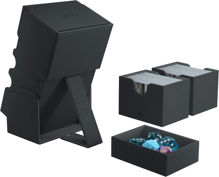 Gamegenic GGS20025ML Stronghold 200-Card Convertible Deck Box, Black Schwarz, Schwarz