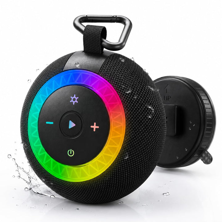 Bluetooth Lautsprecher Dusche IPX7 Shower Speaker mit Vakuum-Saugfuss 24 Std. Spielzeit Bluetooth 5.