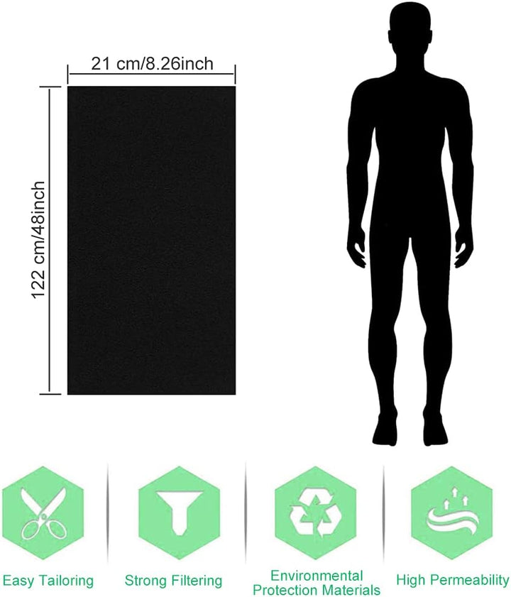 2 Stück Dunstfilter Zuschneidbar Kohlefilter Universal Aktivkohle Vliesfilter Flach Flauschfilter Er