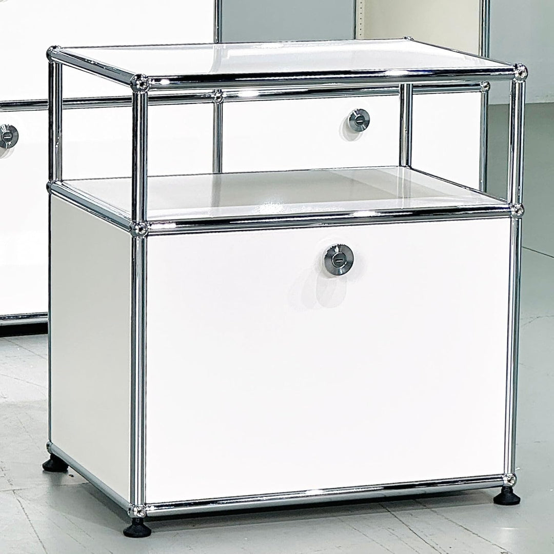 Klapptür 350x350 9010 Reinweiss mit Montageset kompatibel mit USM | Passend für USM Haller · Stahl p