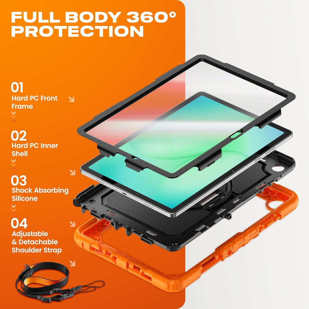 SEYMAC stock Hülle für Samsung Galaxy Tab A11+ Plus/A9+ Plus 11 Zoll 2025/2023, Stossfeste Hülle mit