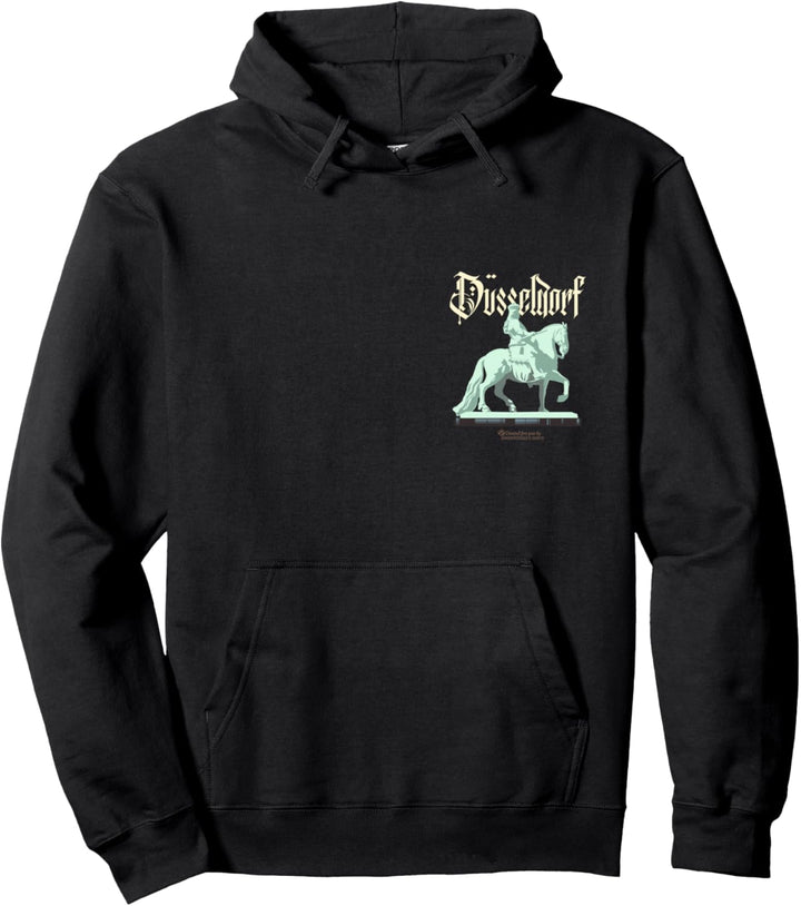 Düsseldorf Wahrzeichen Jan Wellem Schriftzug Düsseldorf Pullover Hoodie