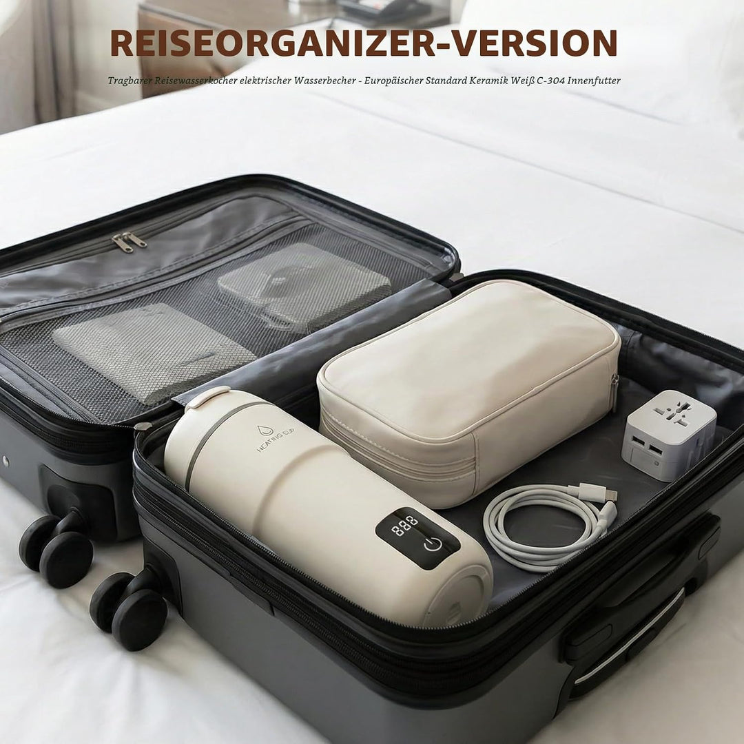 350ml Elektrischer Reisewasserkocher Klein: 4-Stufige Temperaturregelung Tragbarer Wasserkocher Mini