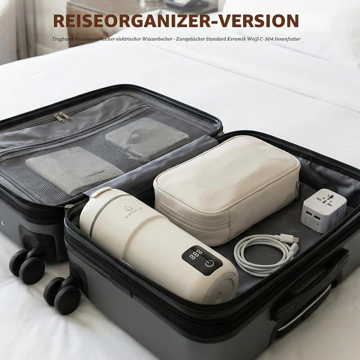 350ml Elektrischer Reisewasserkocher Klein: 4-Stufige Temperaturregelung Tragbarer Wasserkocher Mini
