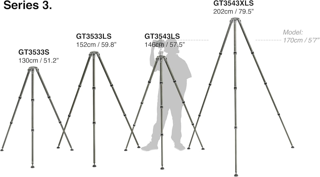 Gitzo GT3543LS Systematic Stativ schwarz Decor/Carbon, Max. Höhe: 146cm - 4 Segmente Serie 3 Max. Hö