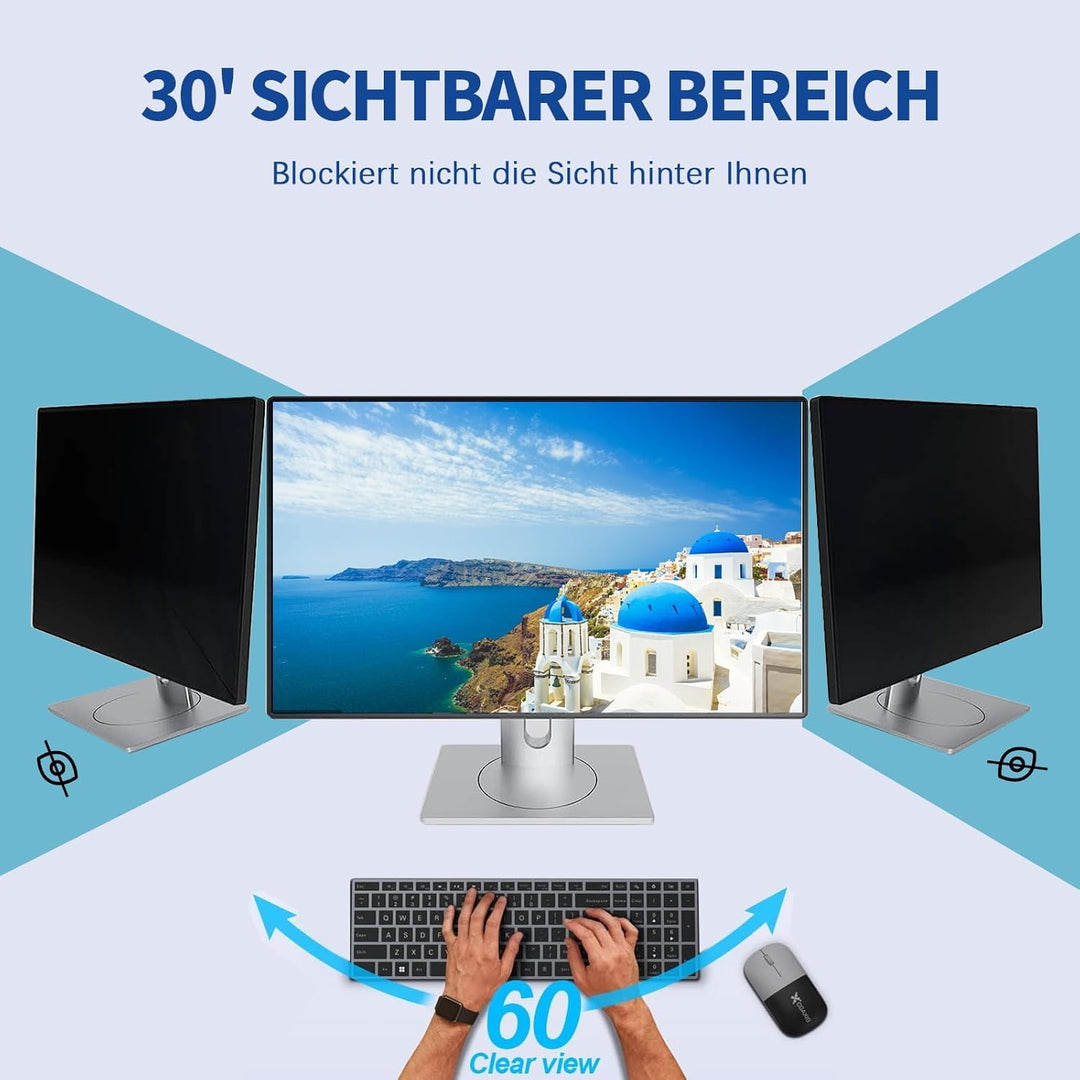 24 Zoll Sichtschutzfilter kompatibel mit 16:9 Breitbild-Display - Monitor,Desktop-PC,Computer, Anti-