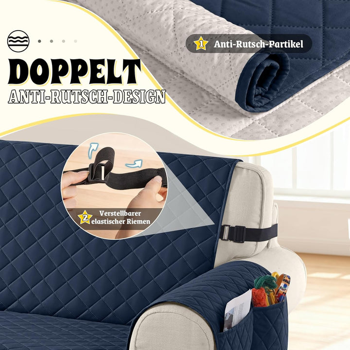 TAOCOCO Sofa Überzug, Sofabezug Wasserdicht Mit Gummiband，Wohnzimmer Anti-Rutsch Gepolsterter Sofasc