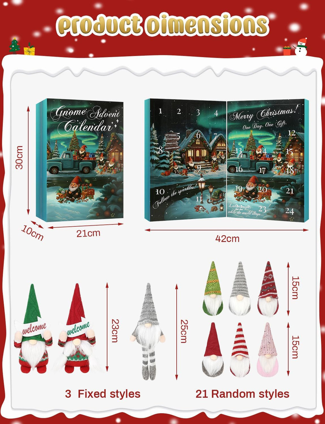 Wichtel Adventskalender 2025, Neu 24 Tage Weihnachten Countdown Kalender mit 24 Wichtels, Überraschu