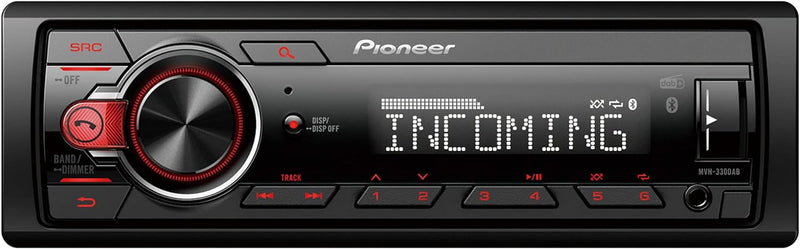 Pioneer MVH-330DAB-AN, 1DIN Autoradio mit RDS und DAB+, USB, AUX-Eingang, Bluetooth, geringe Einbaut