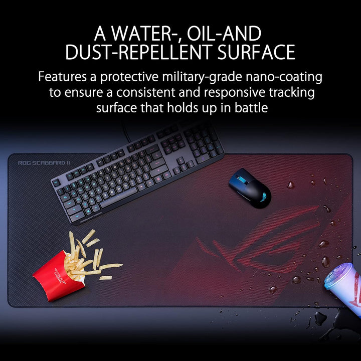 ASUS ROG Scabbard II Gaming-Mauspad | Nanotechnologie Smooth Glide Tracking | Schutzbeschichtung für