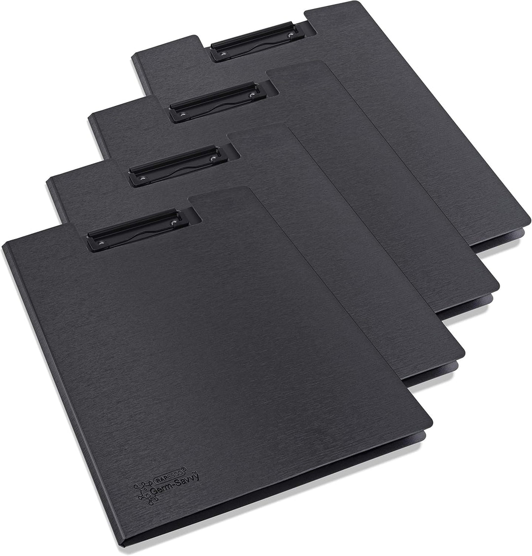 Rapesco 1641 Klemmbrettmappe A4, Schwarz, 4 Stück, Schwarz