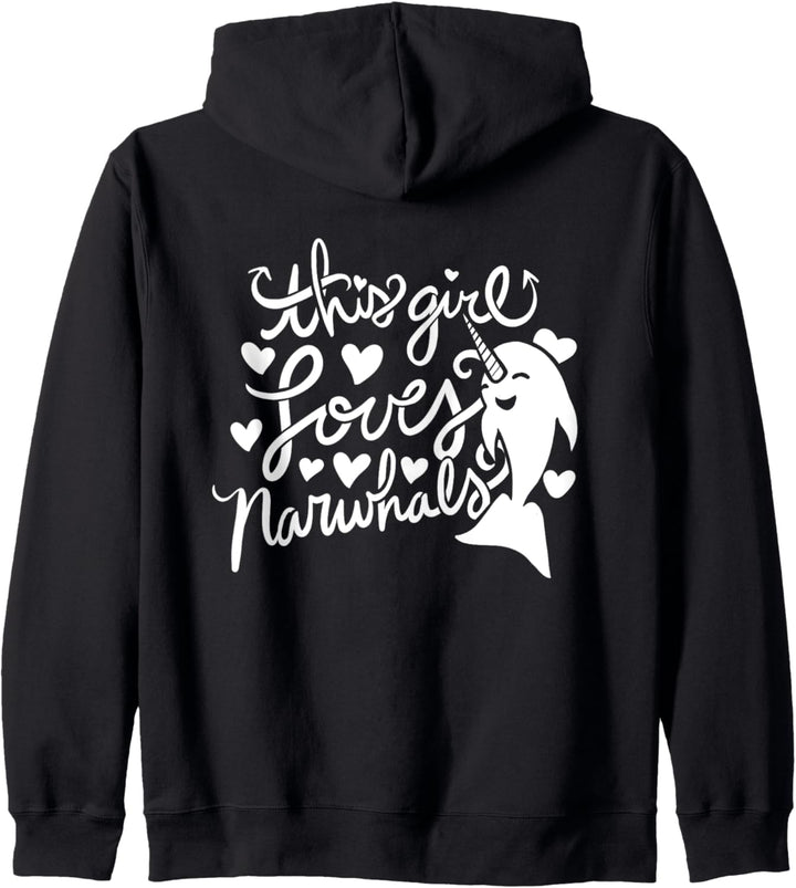 This girl loves narwhals cute narwhal artwork Kapuzenjacke