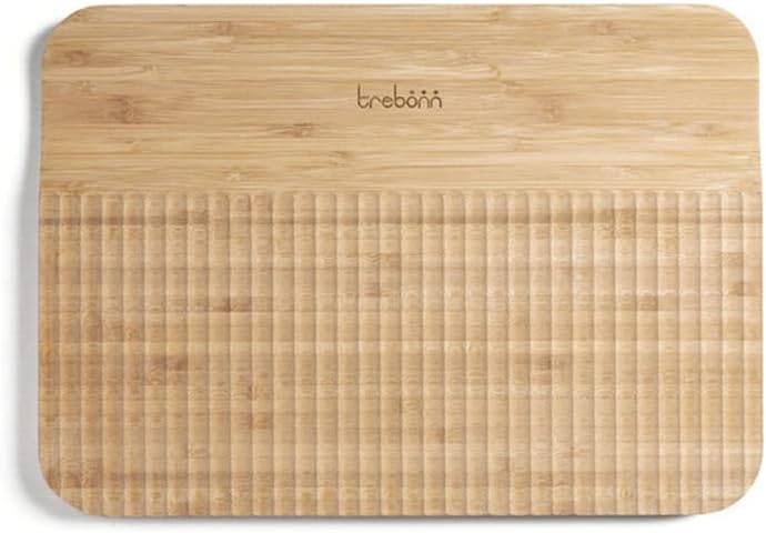 Trebonn - Wave Chop & Slide Medium, Bambus-Schneidebrett mit Führungsschnittmuster und Lebensmittele