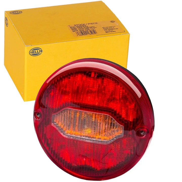 HELLA - Heckleuchte - LED/Hybrid - 24V - geschraubt - Lichtscheibenfarbe: rot/gelb - Kabel: 3020mm -
