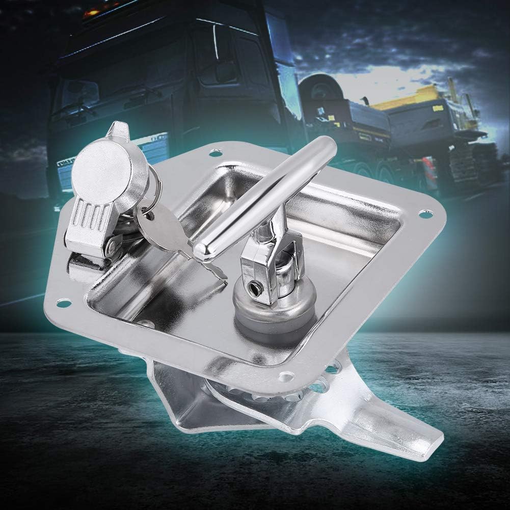 T-Form-Schloss, Edelstahl-Klapp-T-Form-Griffschloss Werkzeugkasten Schlüssel-Kit für LKW-Anhänger fü