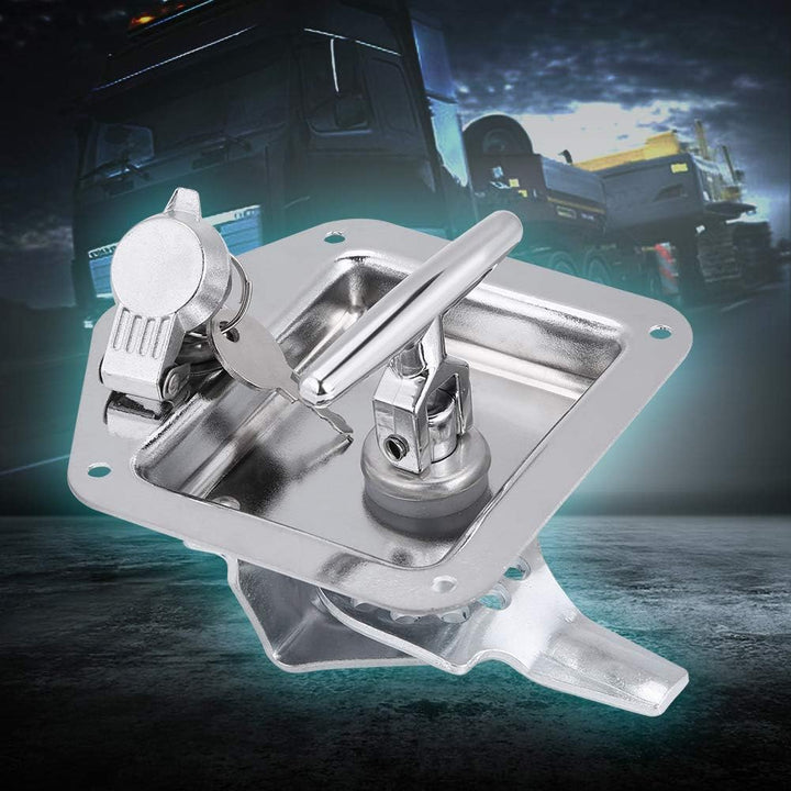 T-Form-Schloss, Edelstahl-Klapp-T-Form-Griffschloss Werkzeugkasten Schlüssel-Kit für LKW-Anhänger fü